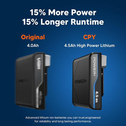 4.5Ah for Vax O NEPWR Battery Replacement, 4500mAh Lithium ion Battery Fits Every O NEPWR Product, Compatible with BV25040 BV15030 BV15260 BH15260PC Cordless Vacuum & Hardfloor Cleaner (black)