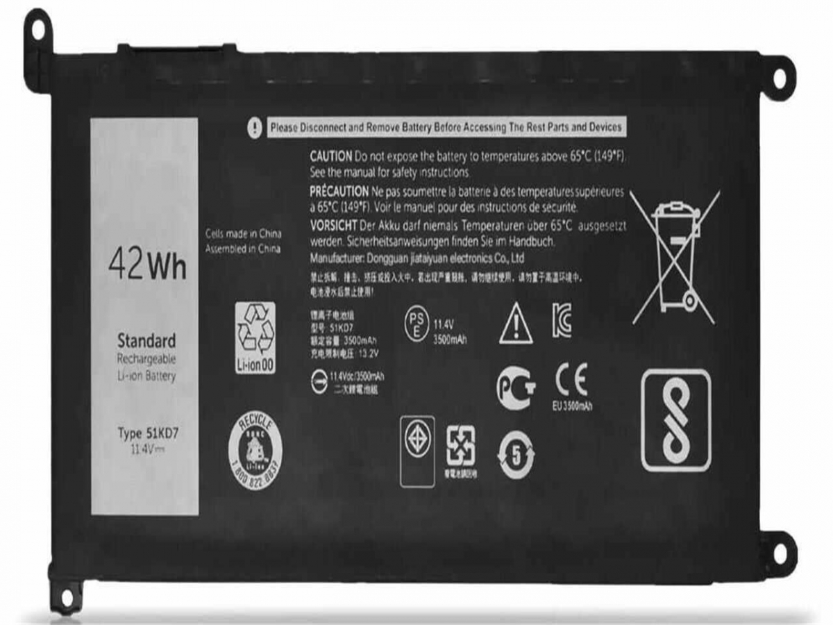 Bateria 51KD7-CPY, Bateri laptop, përshtatës laptopi, karikues laptopi, bateri Dell, bateri Apple, bateri HP