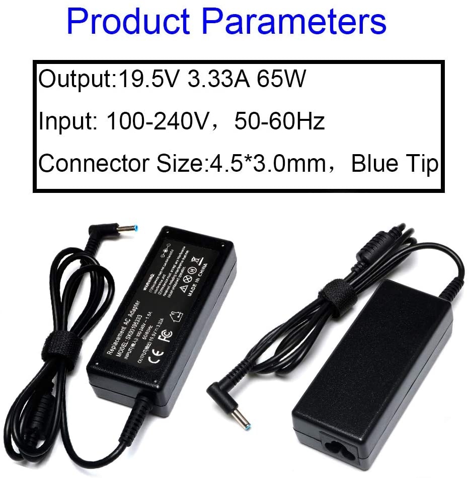65W AC Adapter Charger សម្រាប់ HP 710412-001 714149-001 19.5V 3.33A Blue tip-CPY, ថ្ម Laptop, អាដាប់ទ័រ Laptop, ឆ្នាំងសាក Laptop, ថ្ម Dell, ថ្ម Apple, ថ្ម HP